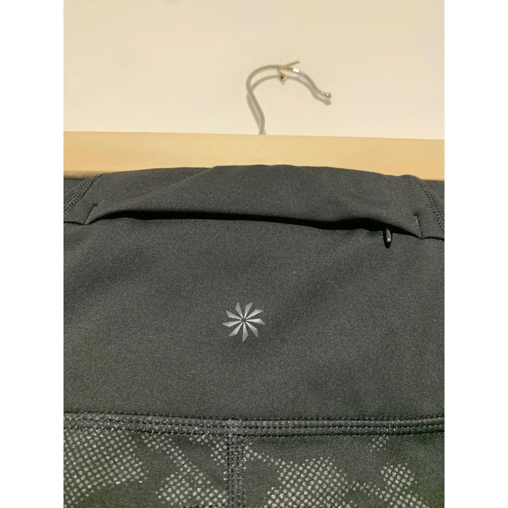 Athleta Women Size S Black Printed Moonlight Precision 7/8 Tight Leggings 869131
